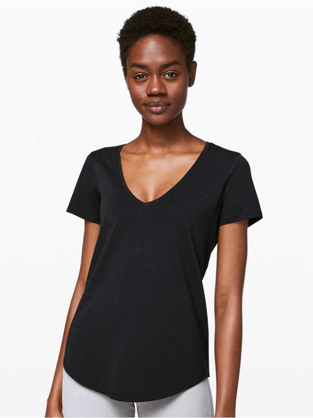 Lululemon Love Tee V Neck - Black - Pima Cotton Blend